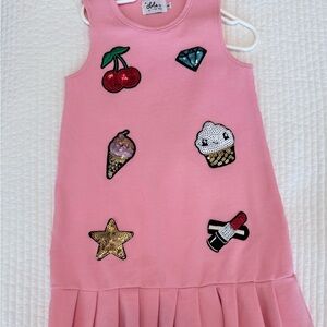 Lola & the Boys Pink Sleeveless Sheath Dress with Sequin Embellishments